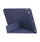 iPad 2/3/4 | iPad 2/3/4 - Orgami Trifold Læder Cover M. Stander - Navy - DELUXECOVERS.DK