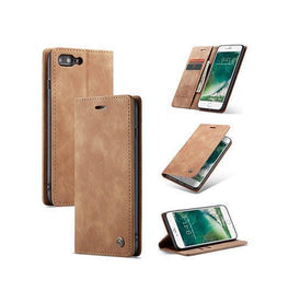 iPhone 7/8 Plus | iPhone 7/8 Plus - CaseMe™ Noble Læder Etui / Pung - Brun - DELUXECOVERS.DK