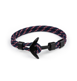 Anker Armbånd | Deluxe™ - Nylon Anker Armbånd - Onesize - Sort/Blå Mix - DELUXECOVERS.DK